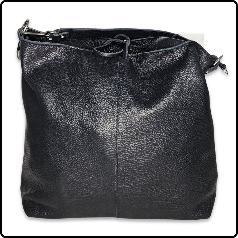 Soft Leather Shoulder Bag/Handbag - PL575-BLACK