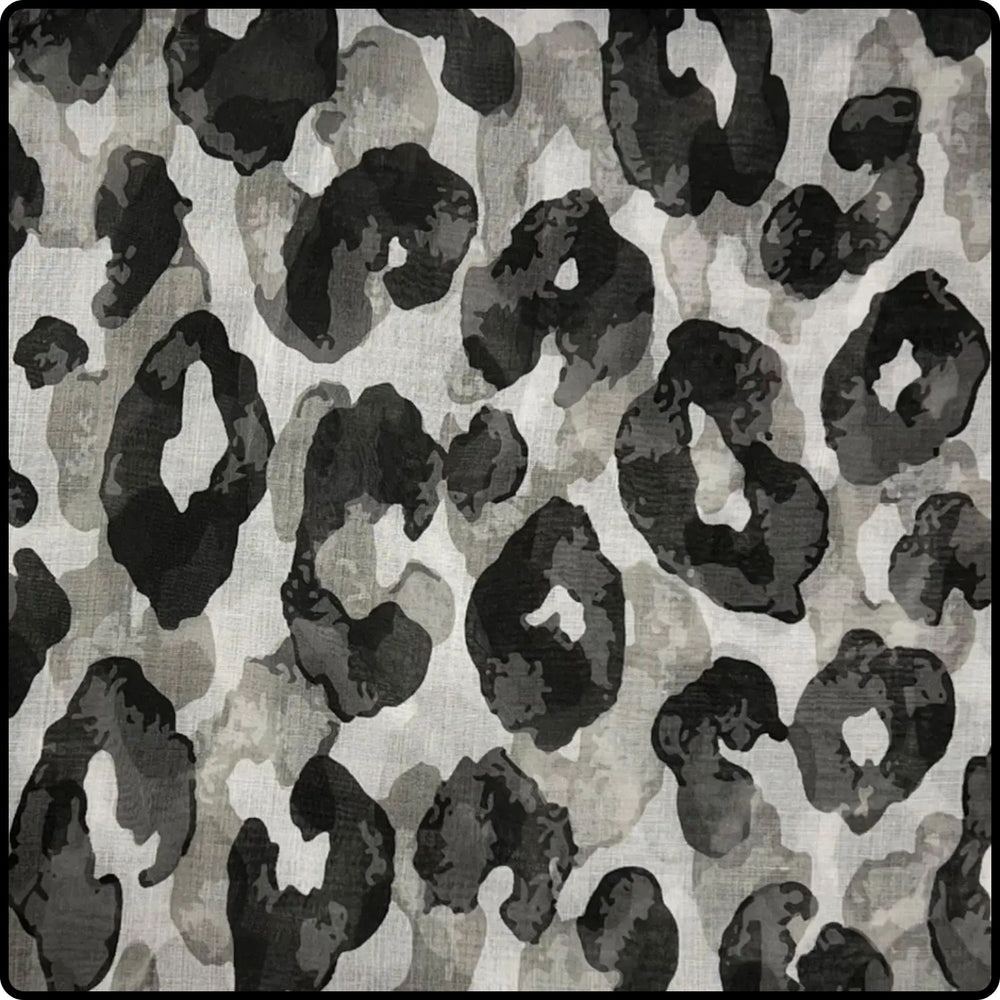 Leopard Print Scarf in Grey-SCLG