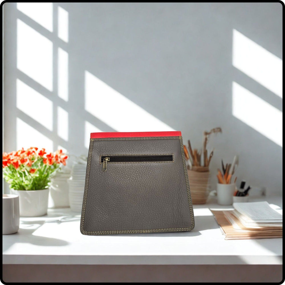 Handmade Recycled Leather Multicoloured Handbag-VYA-MUSTARD