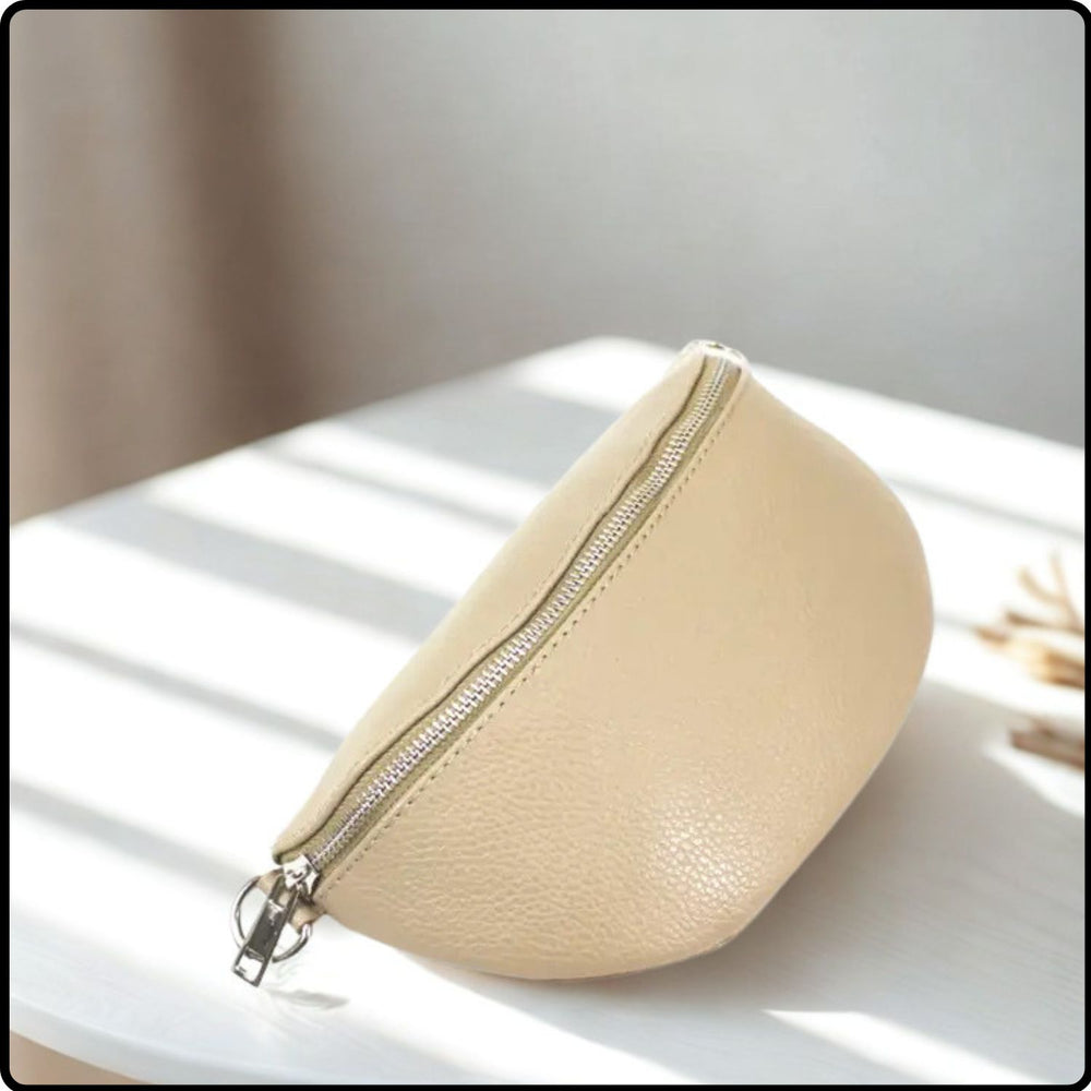 Leather Sling Bag/Bum Bag - VP105-TAUPE