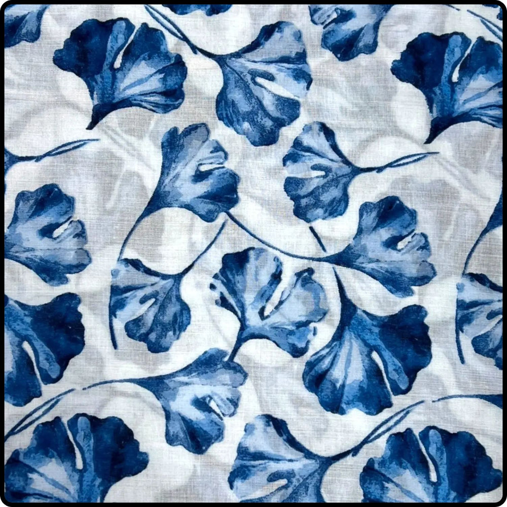 Ginkgo Leaves Print Scarf in Blue-SGLB