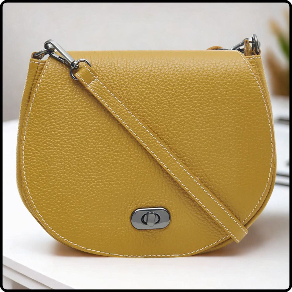 Soft Leather Shoulder Bag - PS249-MUSTARD