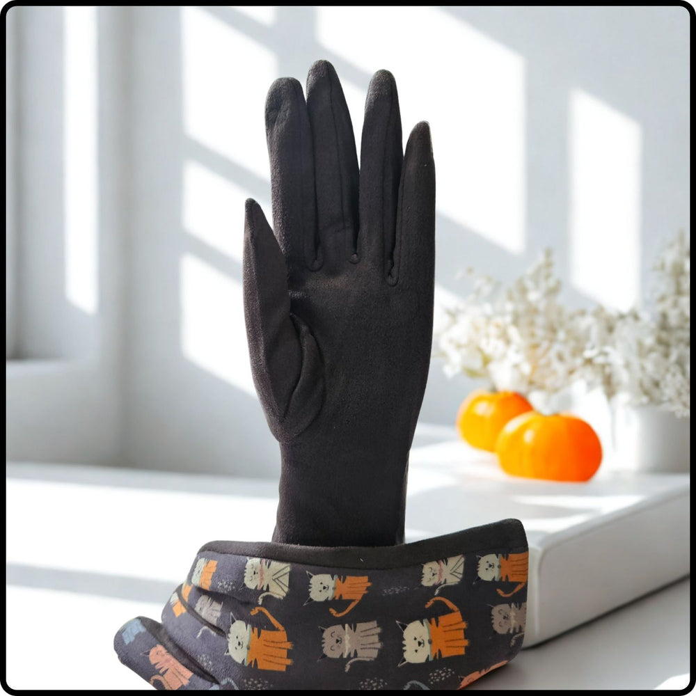 Cat Suedette Fabric Touch Screen Gloves One Size in Steel Blue-CGB