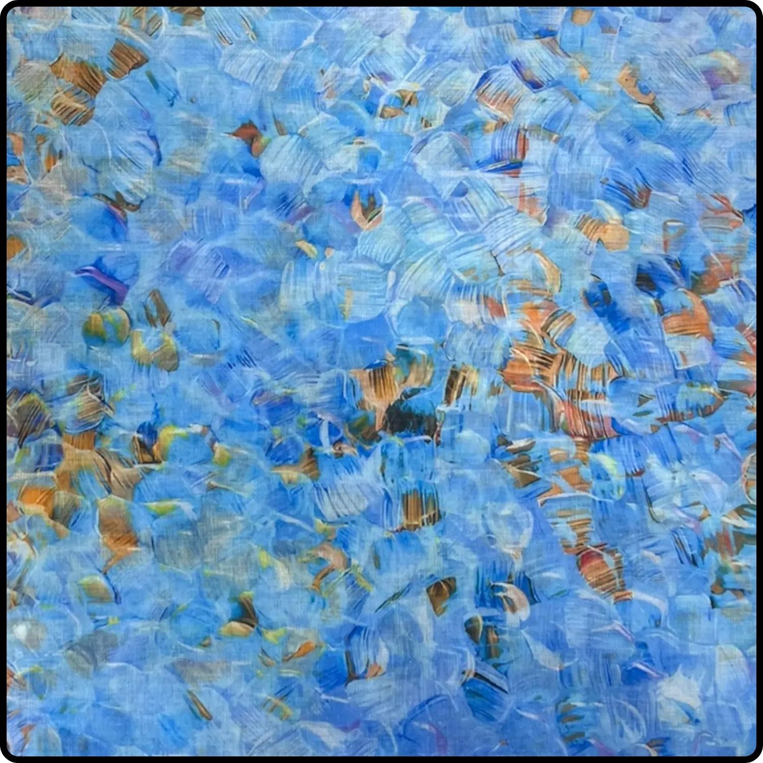 Vibrant Mosaic Print Scarf in Blue-SCVB