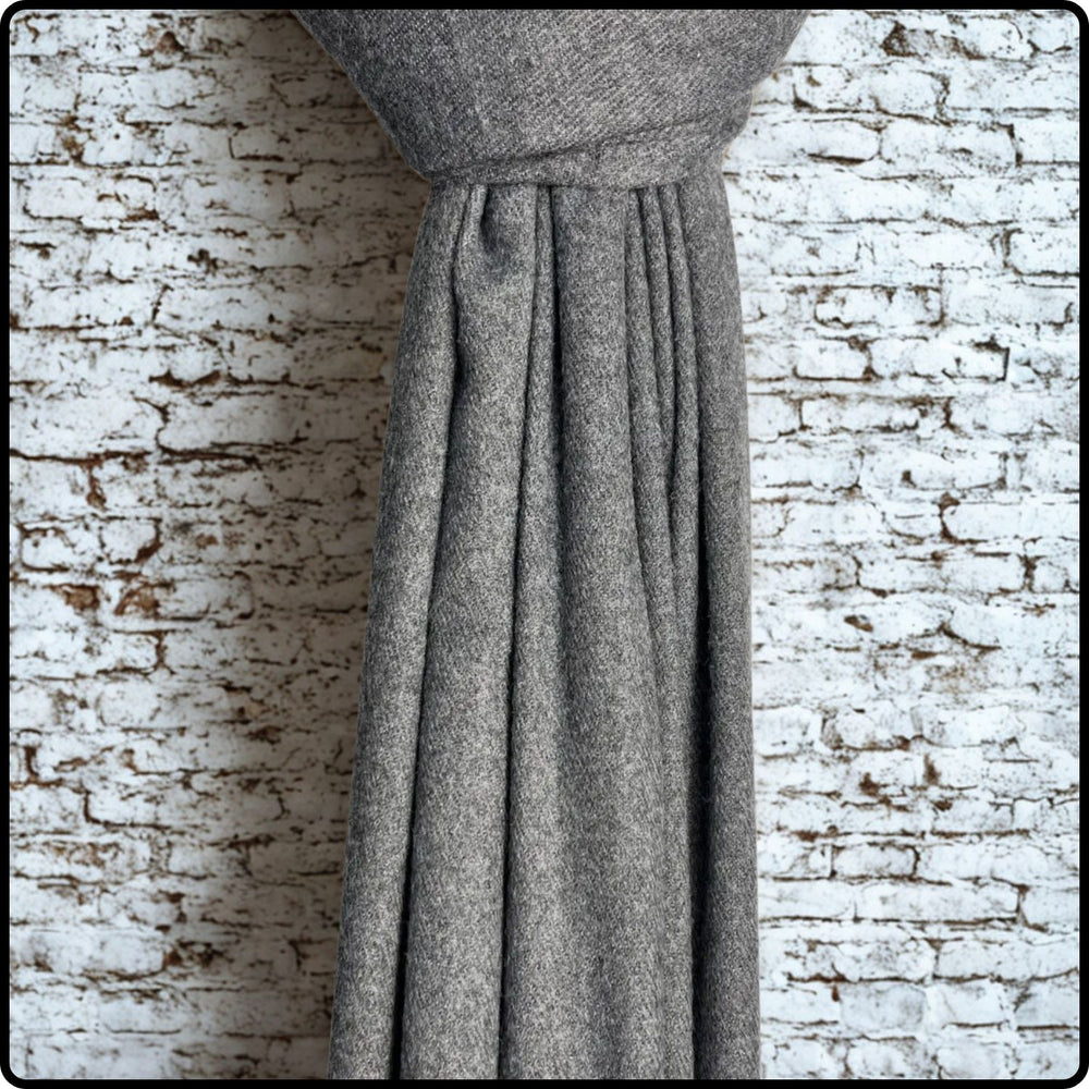 Plain wool mix scarf in dark grey-SPG