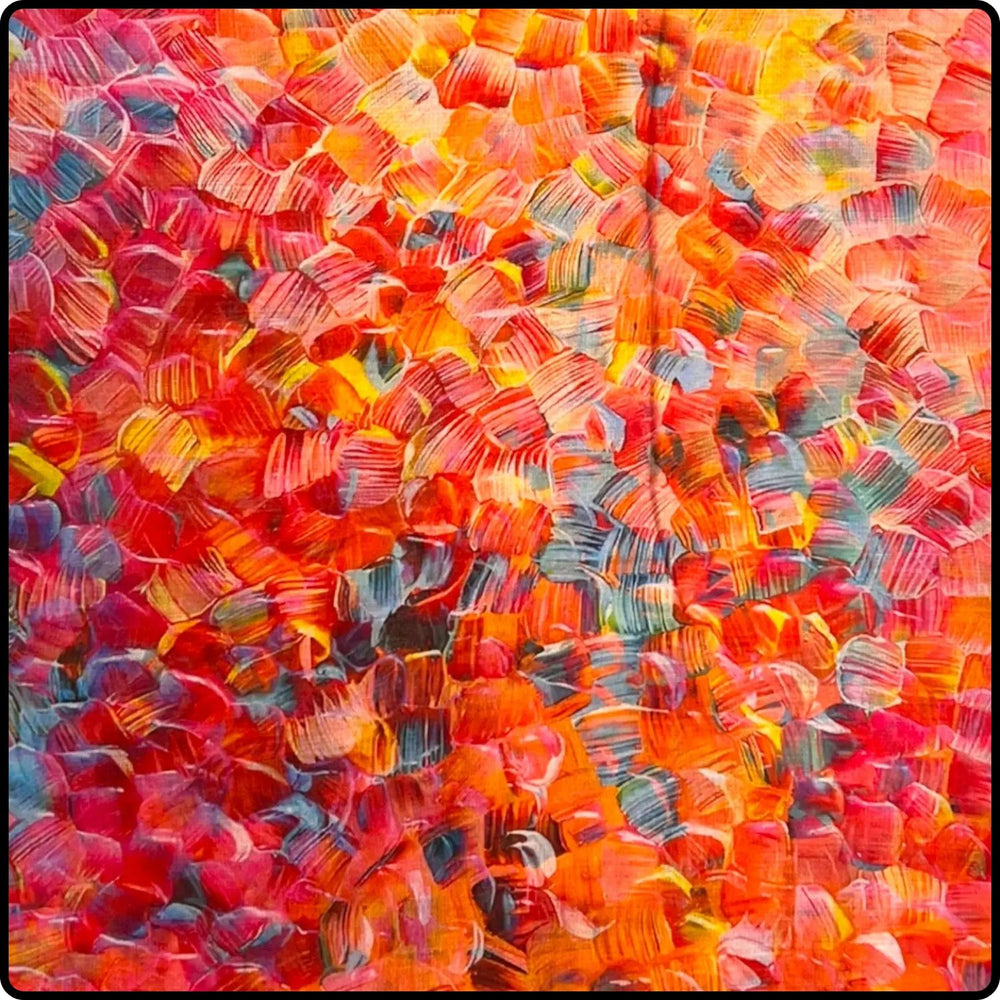 Vibrant Mosaic Print Scarf in Orange-SCVM