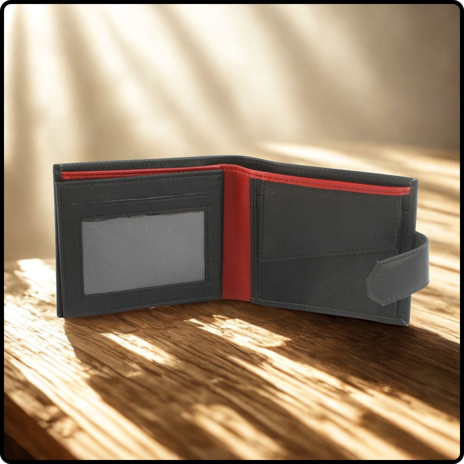 Grayson Leather Bifold Wallet-GRAY-B/RED