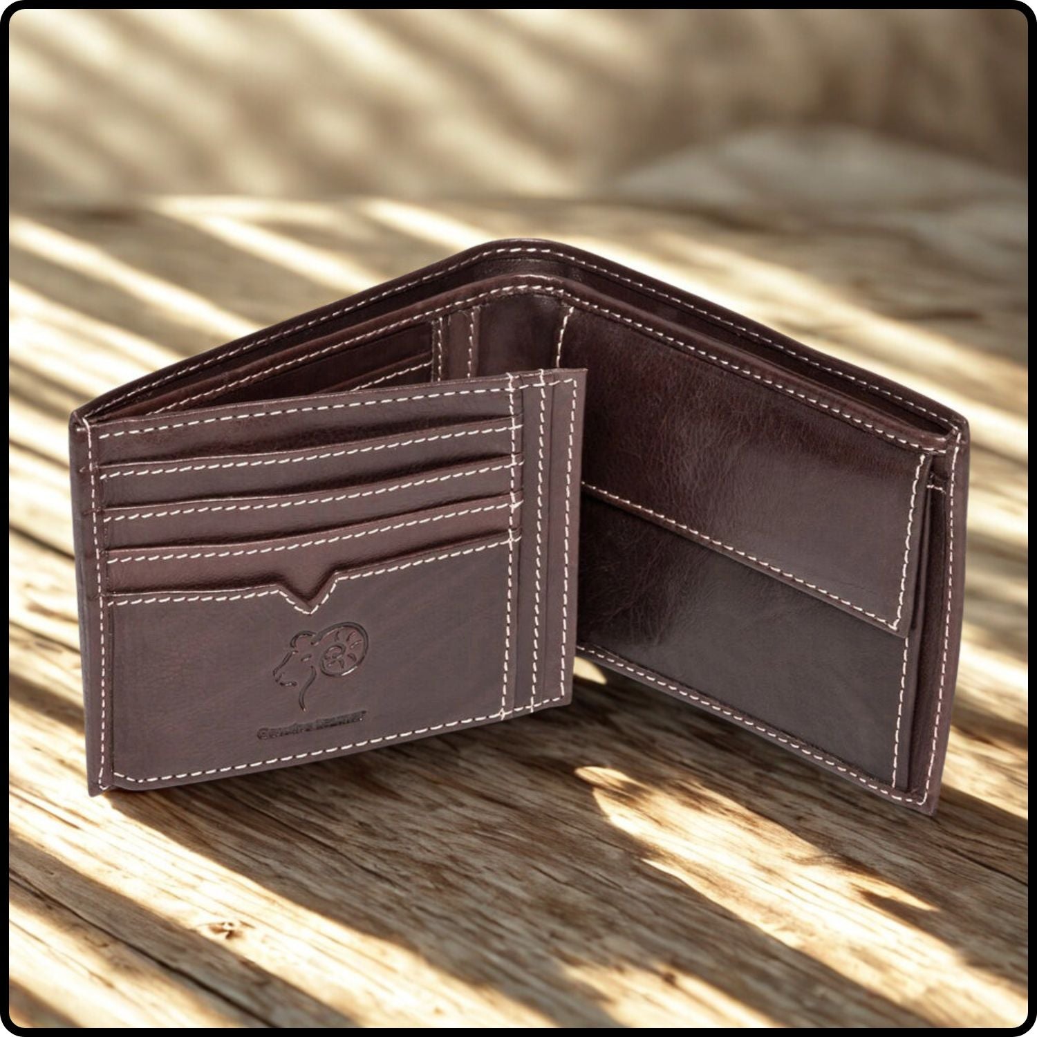 Mark Leather Trifold Wallet-MAR-BROWN