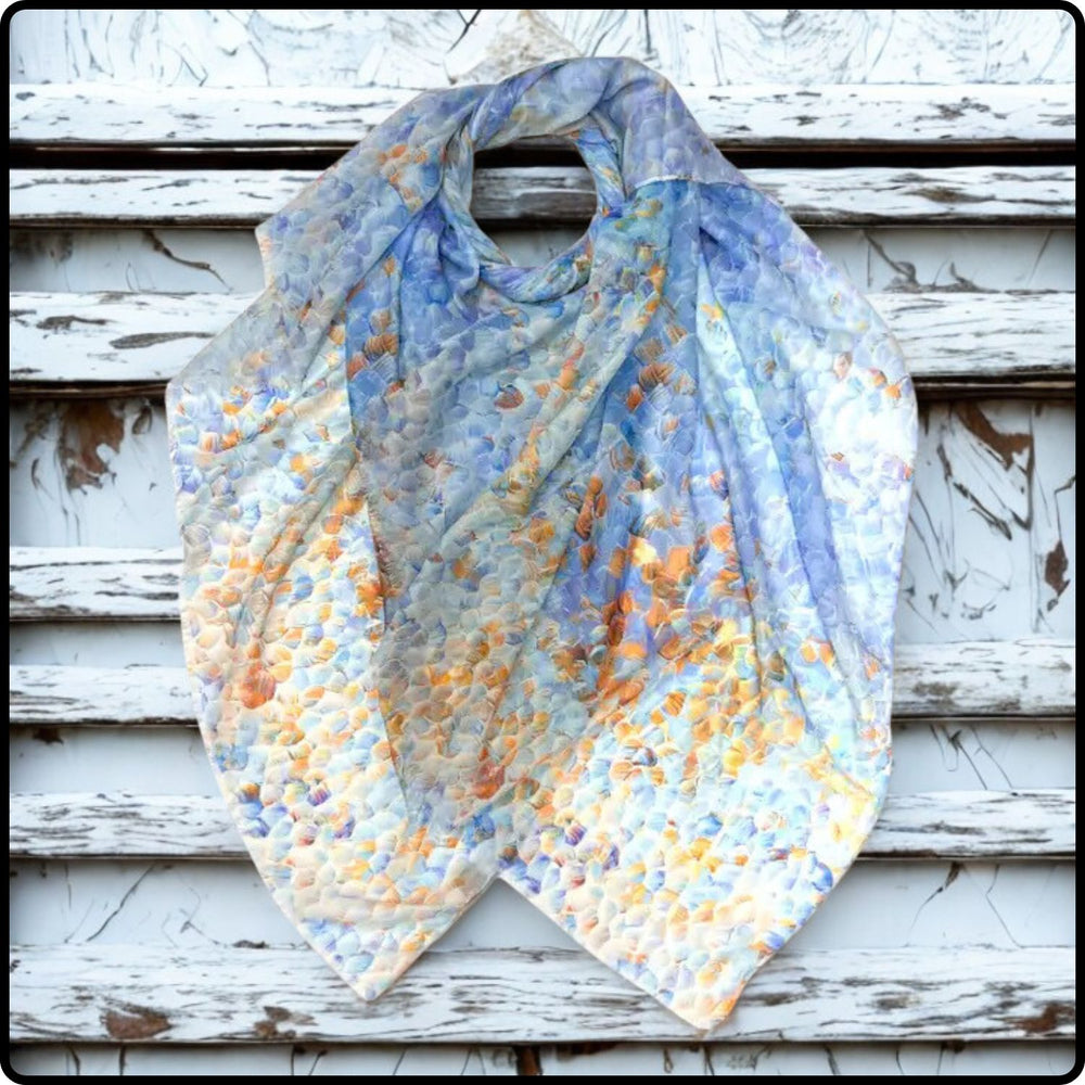 Vibrant Mosaic Print Scarf in Blue-SCVB
