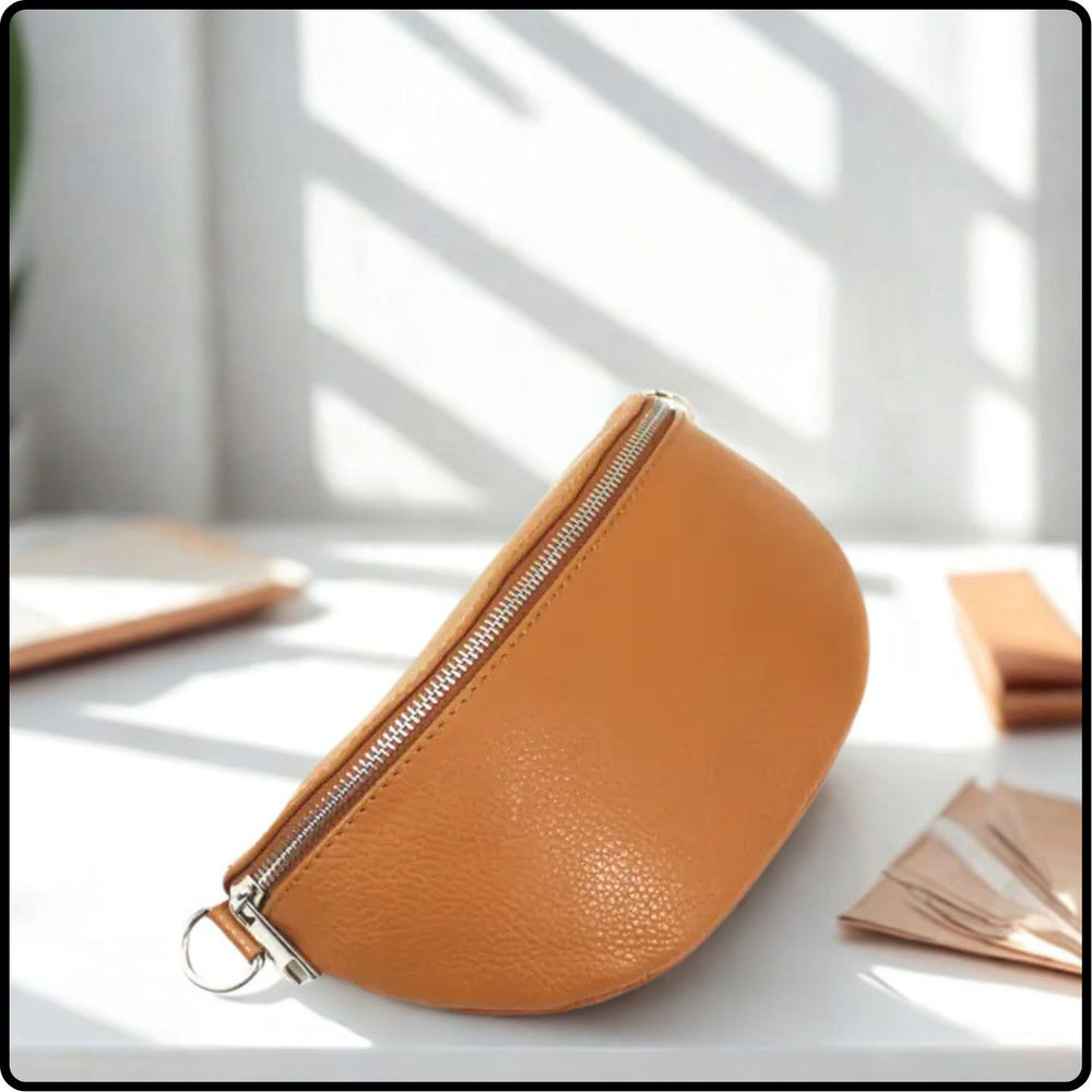 Leather Sling Bag/Bum Bag - VP105-BROWN