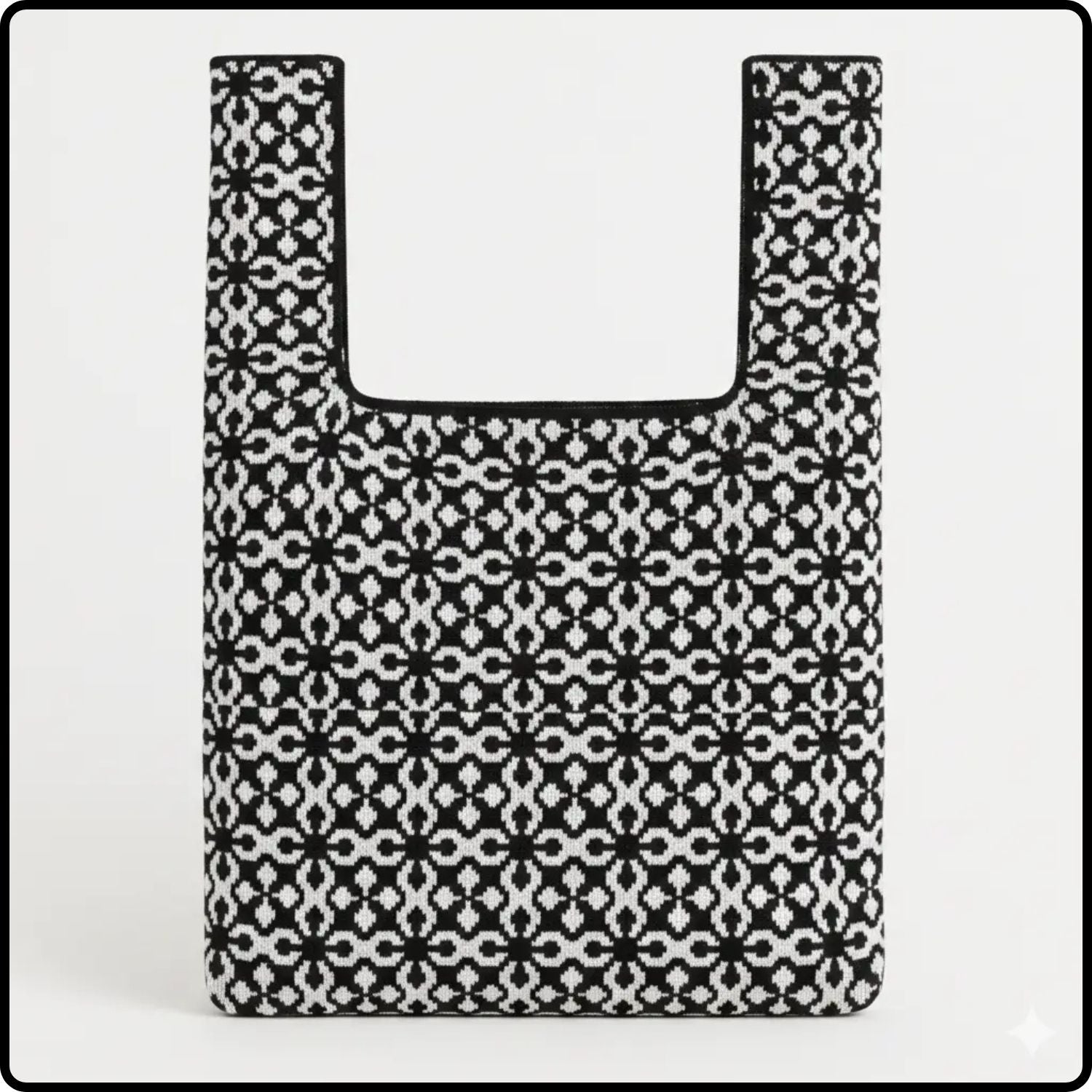 Knitted Bag-Mosaic Monochrome-Black and White-BKM