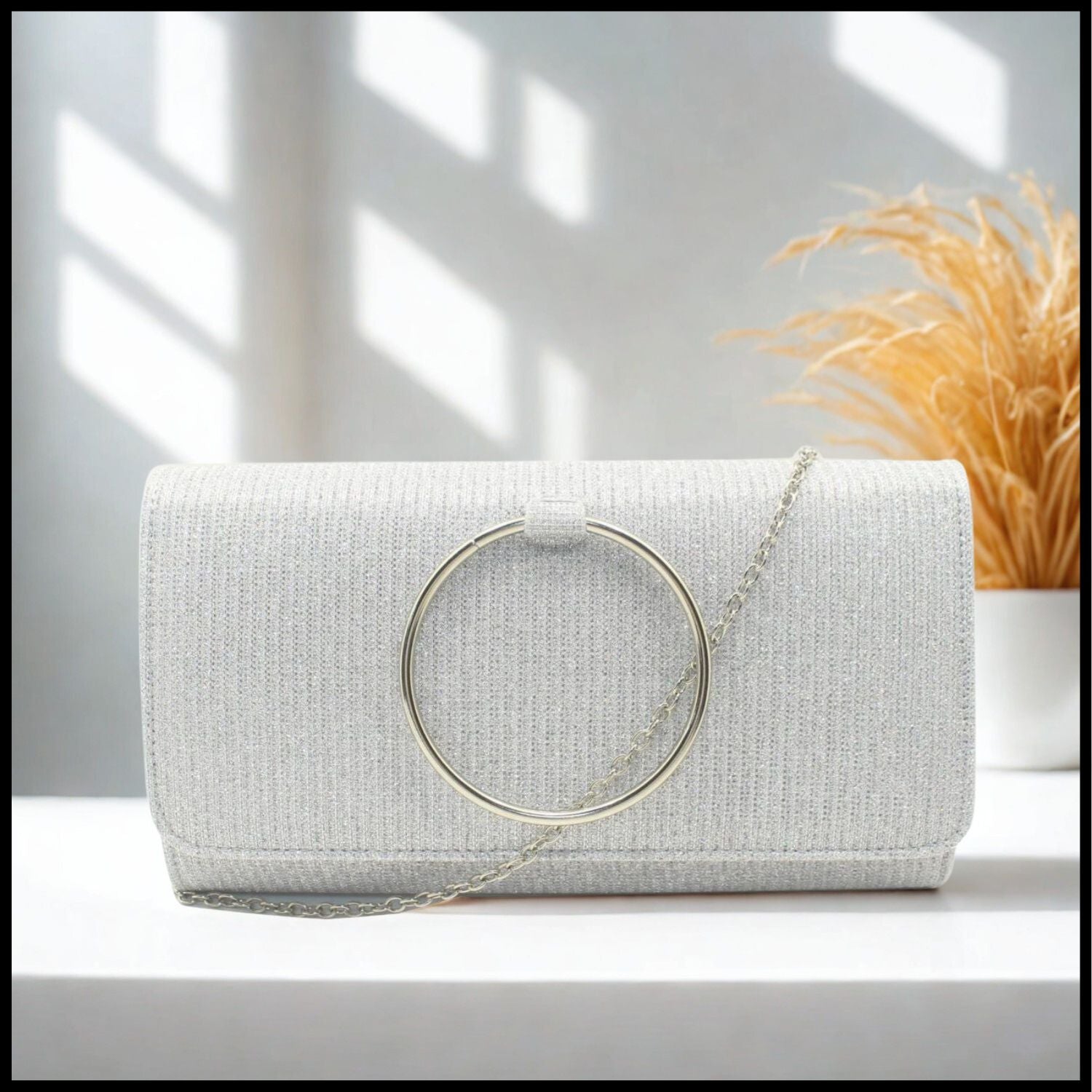 Flora Evening Bag/Silver-Flora-Silver