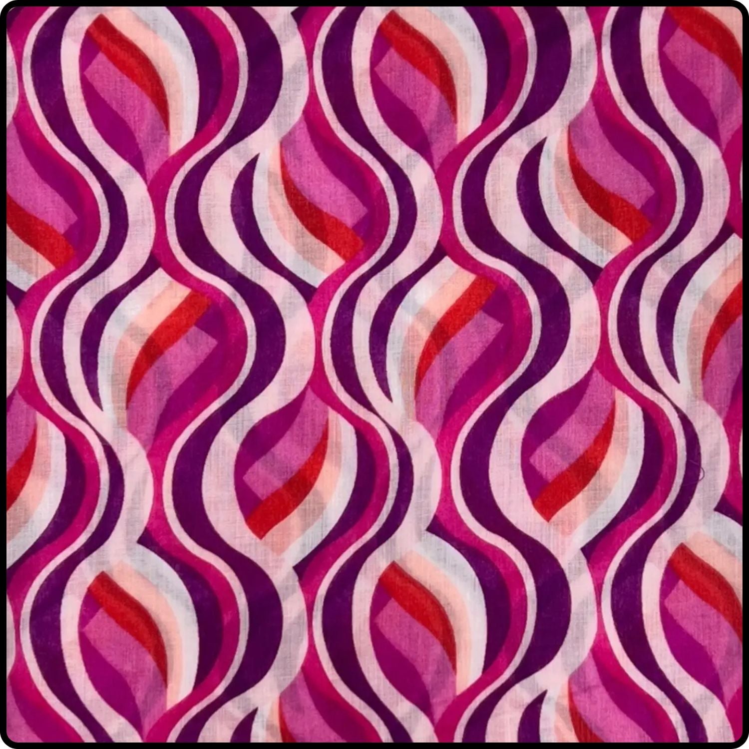 Retro Swirls Print Scarf in Pink-SCSH
