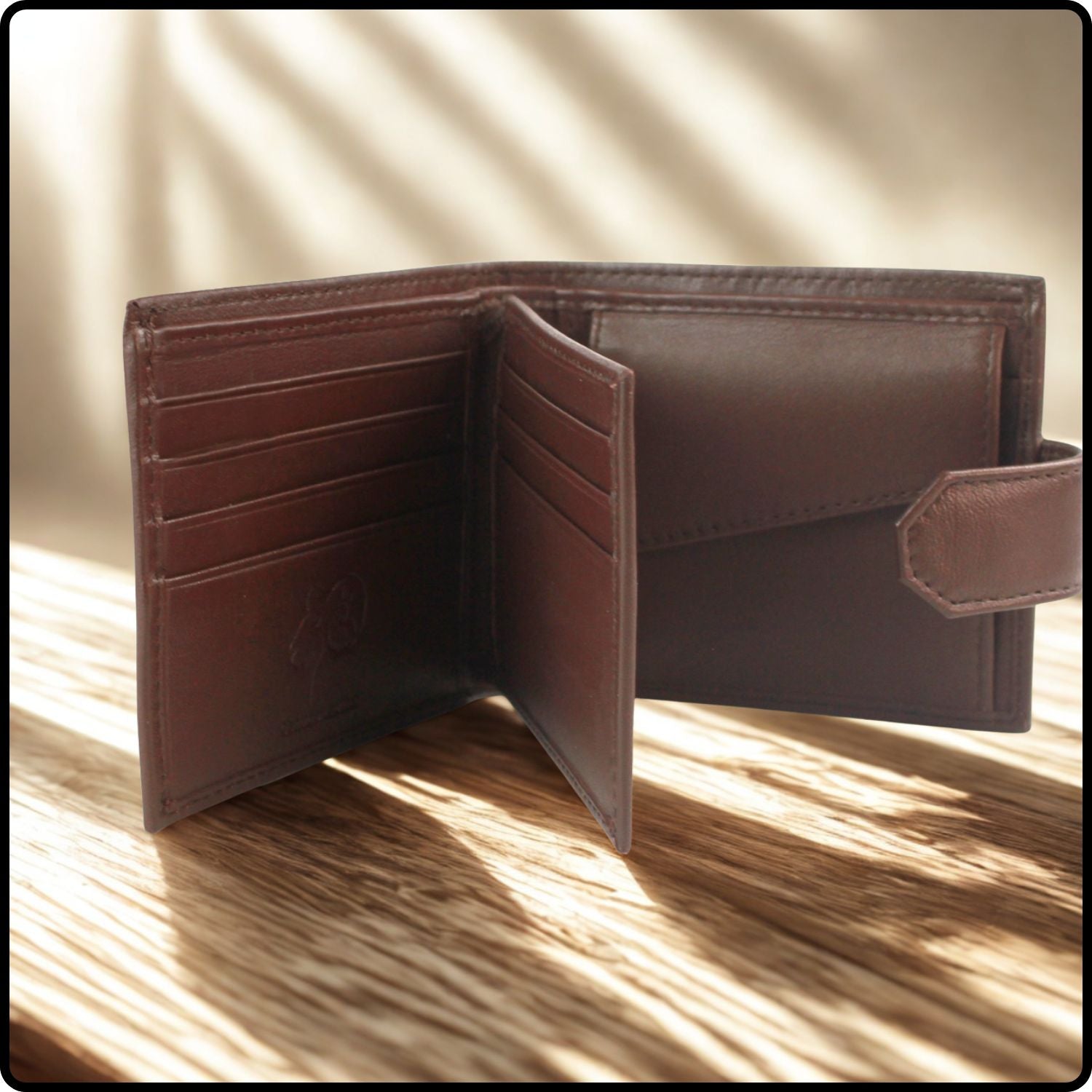 Grayson Leather Bifold Wallet-GRAY-BROWN