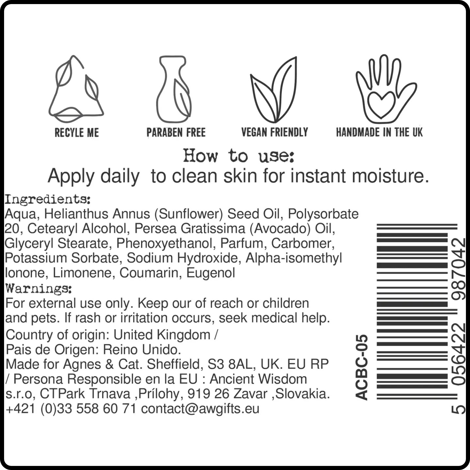 Hand & Body Cream 300ml -White Fig-AC-WFIG