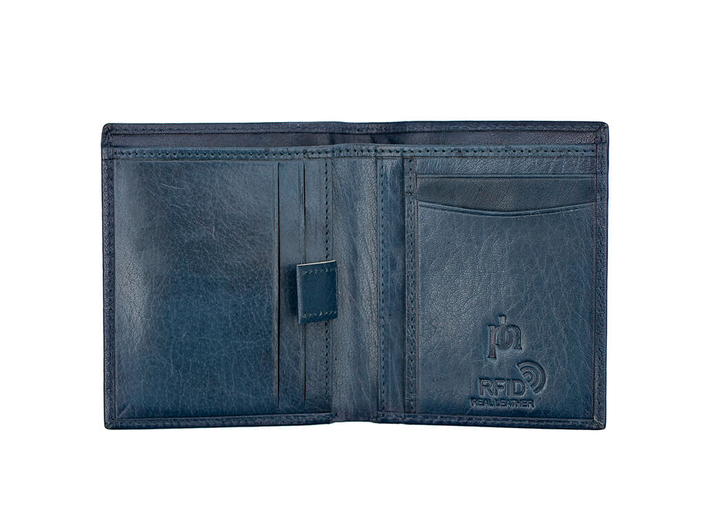 The Carlton Leather Card Wallet is the ideal choice for those wanting a secure, compact, and functional accessory. This bifold design features RFID protection, 4 card slots, a note compartment, a slip pocket with pull tab, and a flap open design. With dimensions of 10.5x9x1.5cm, this wallet fits neatly into pockets or bags.  This wallet comes gift boxed.