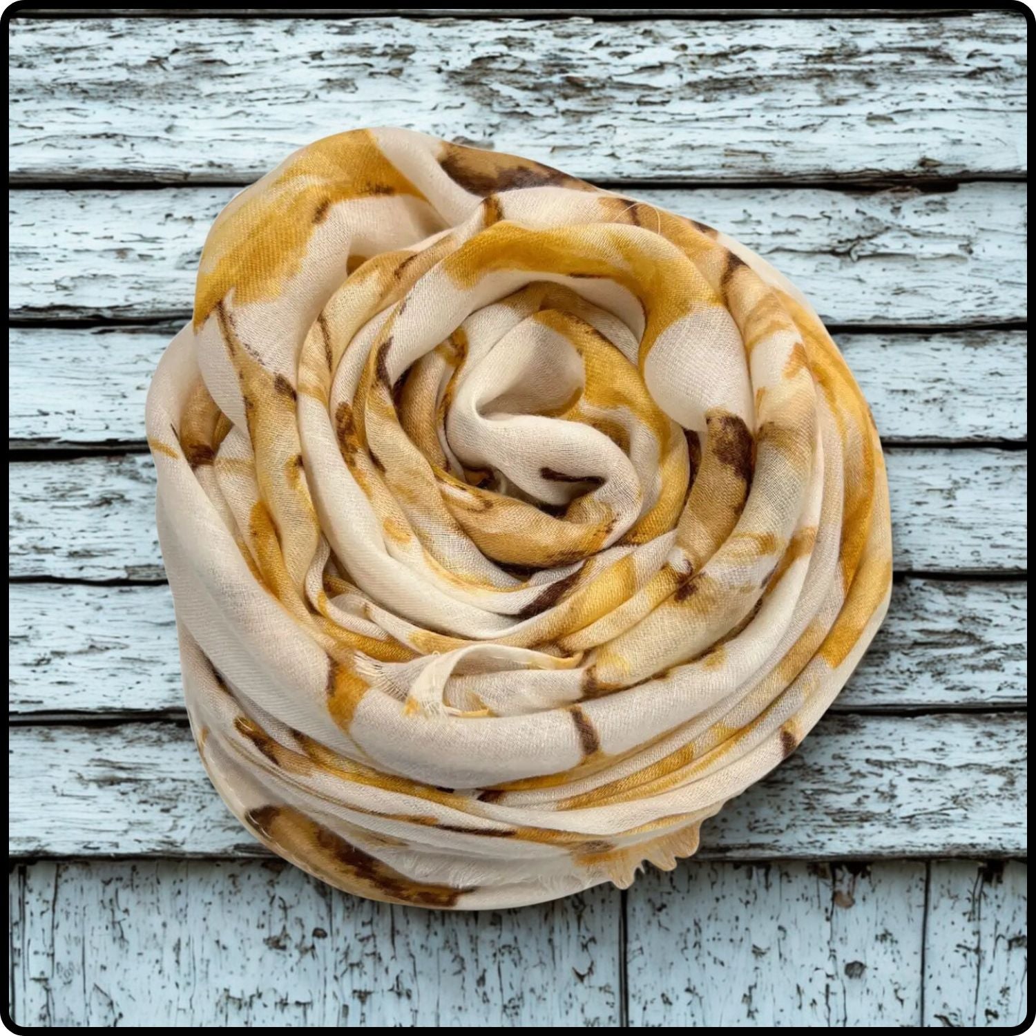 Ginkgo Leaves Print Scarf in Yellow-SGLY