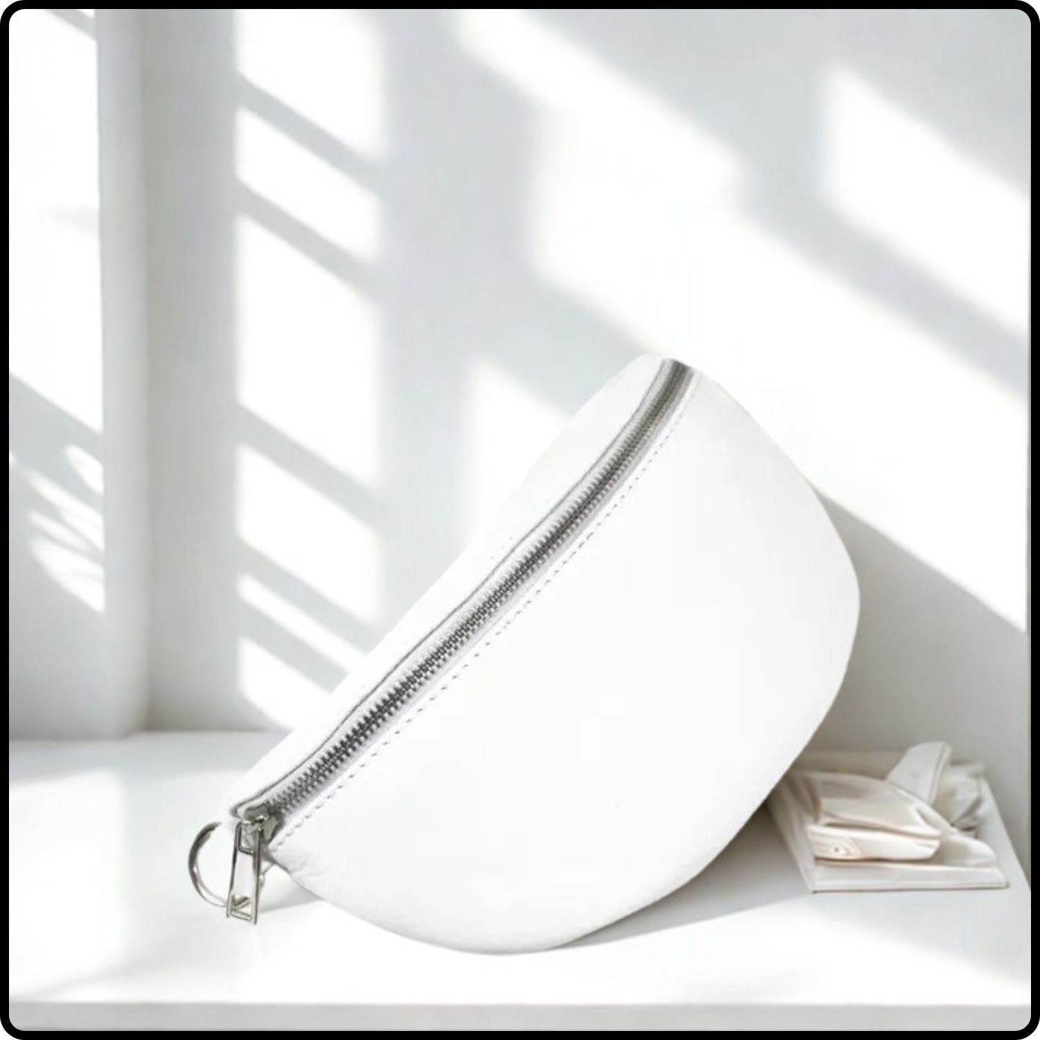 Leather Sling Bag/Bum Bag - VP105-WHITE