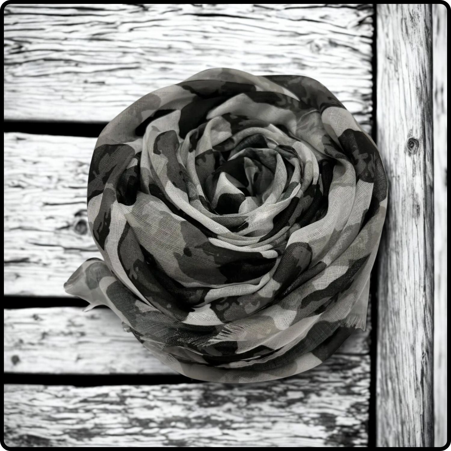 Leopard Print Scarf in Grey-SCLG