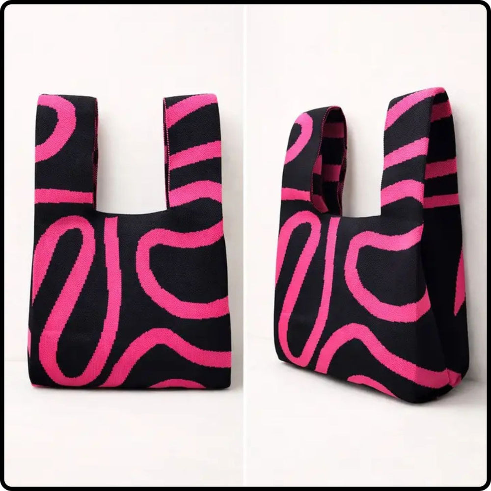 Knitted Bag-Abstract Flow-Pink-PKM
