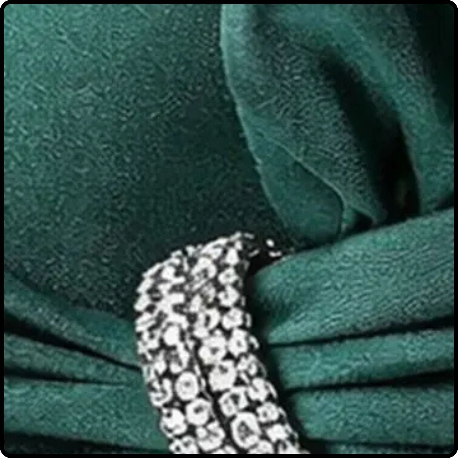 Pleated Knot Accent Clutch Bag with Chain Strap-KD-GREEN