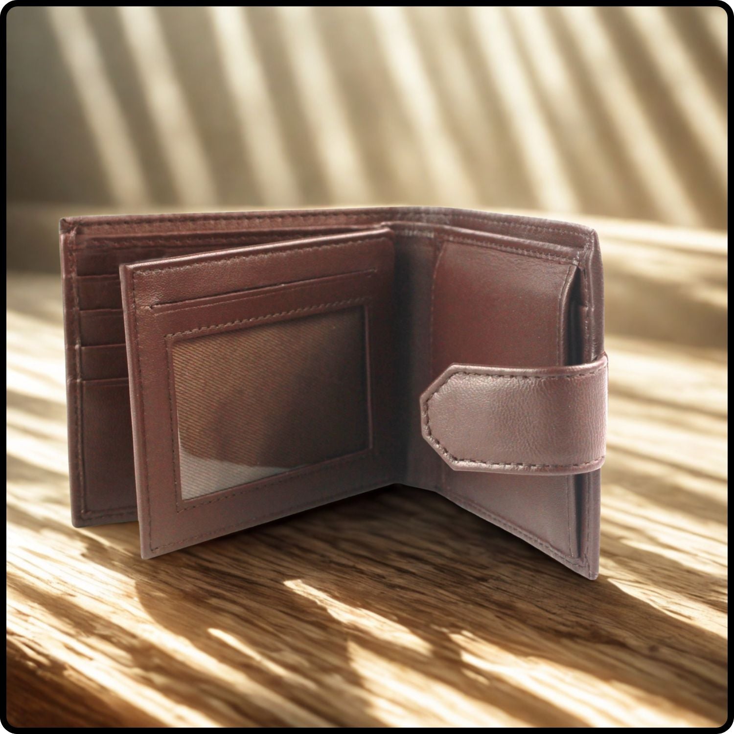 Grayson Leather Bifold Wallet-GRAY-BROWN