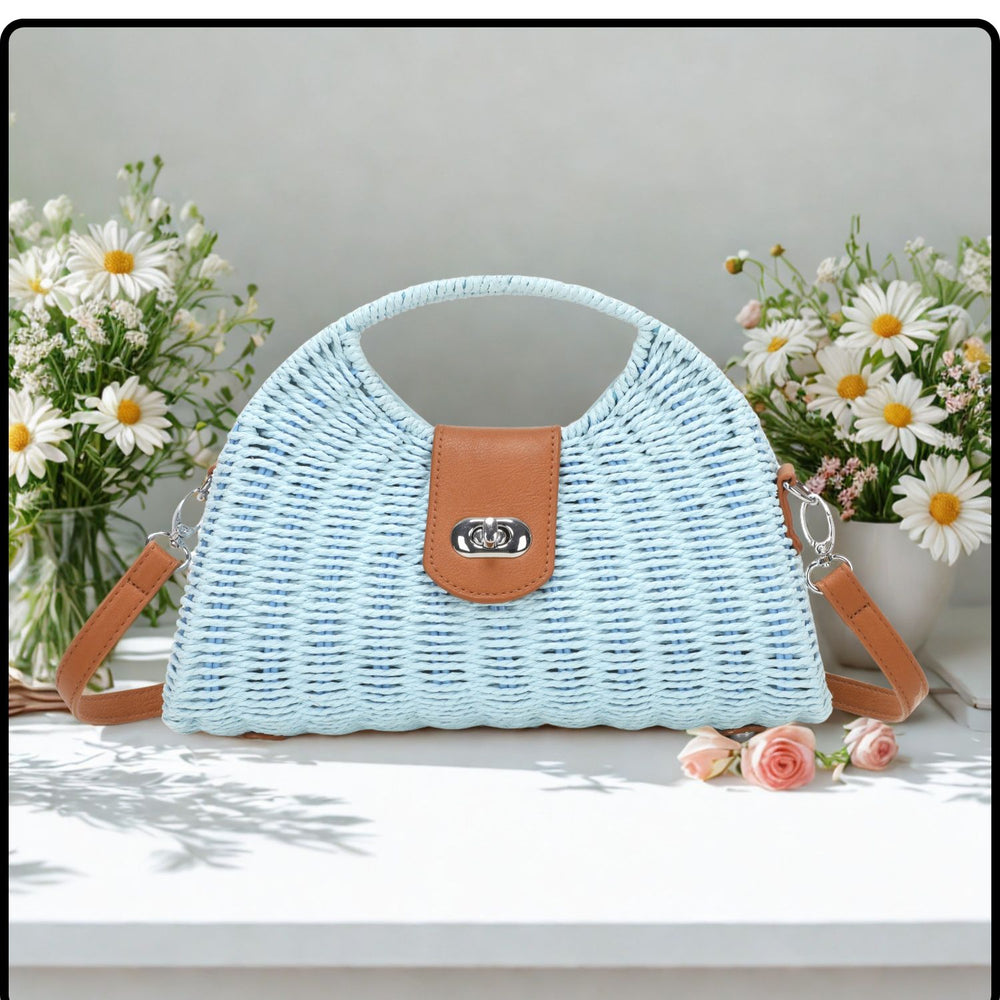 Straw Box Grab Bag -517-LIGHT BLUE