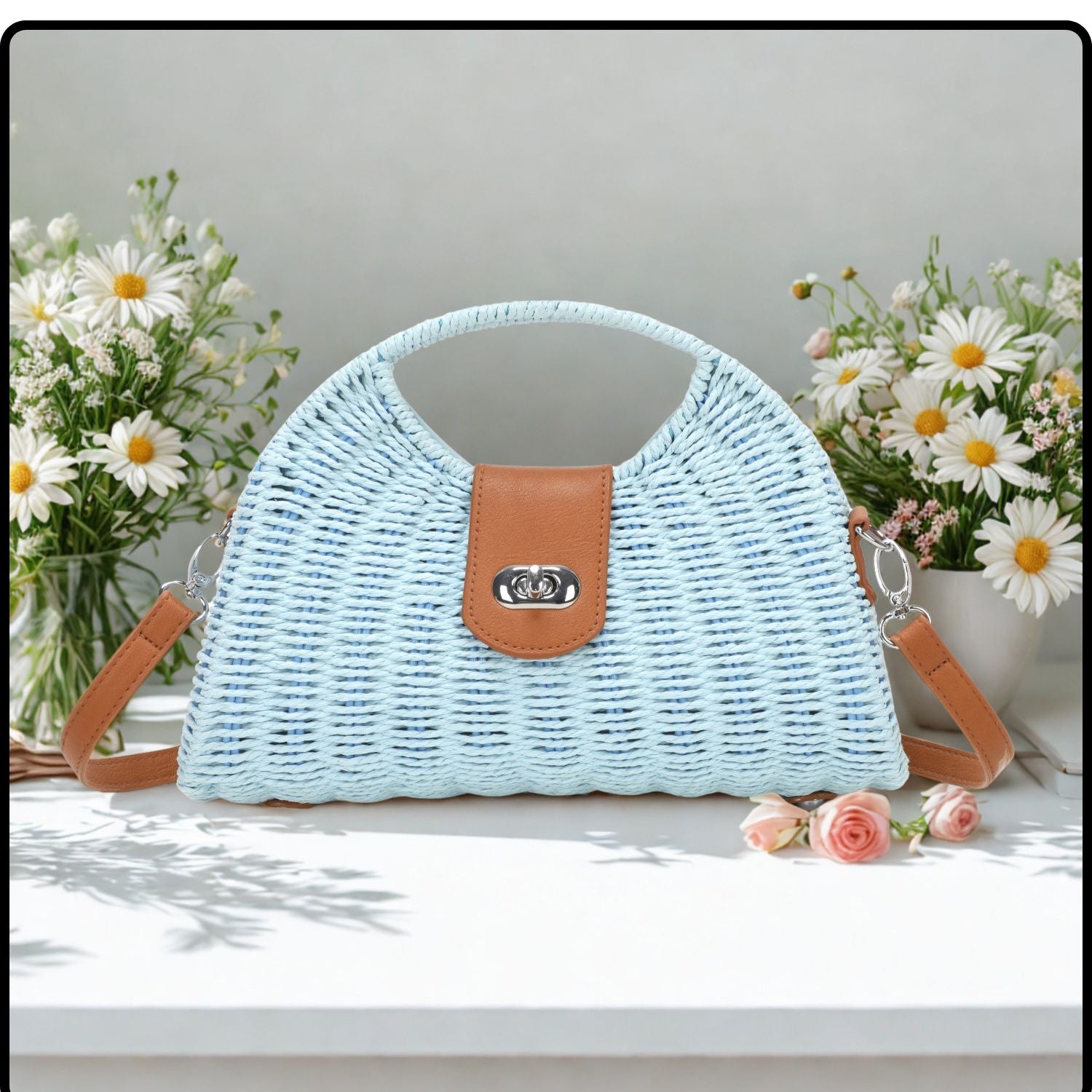 Straw Box Grab Bag -517-LIGHT BLUE