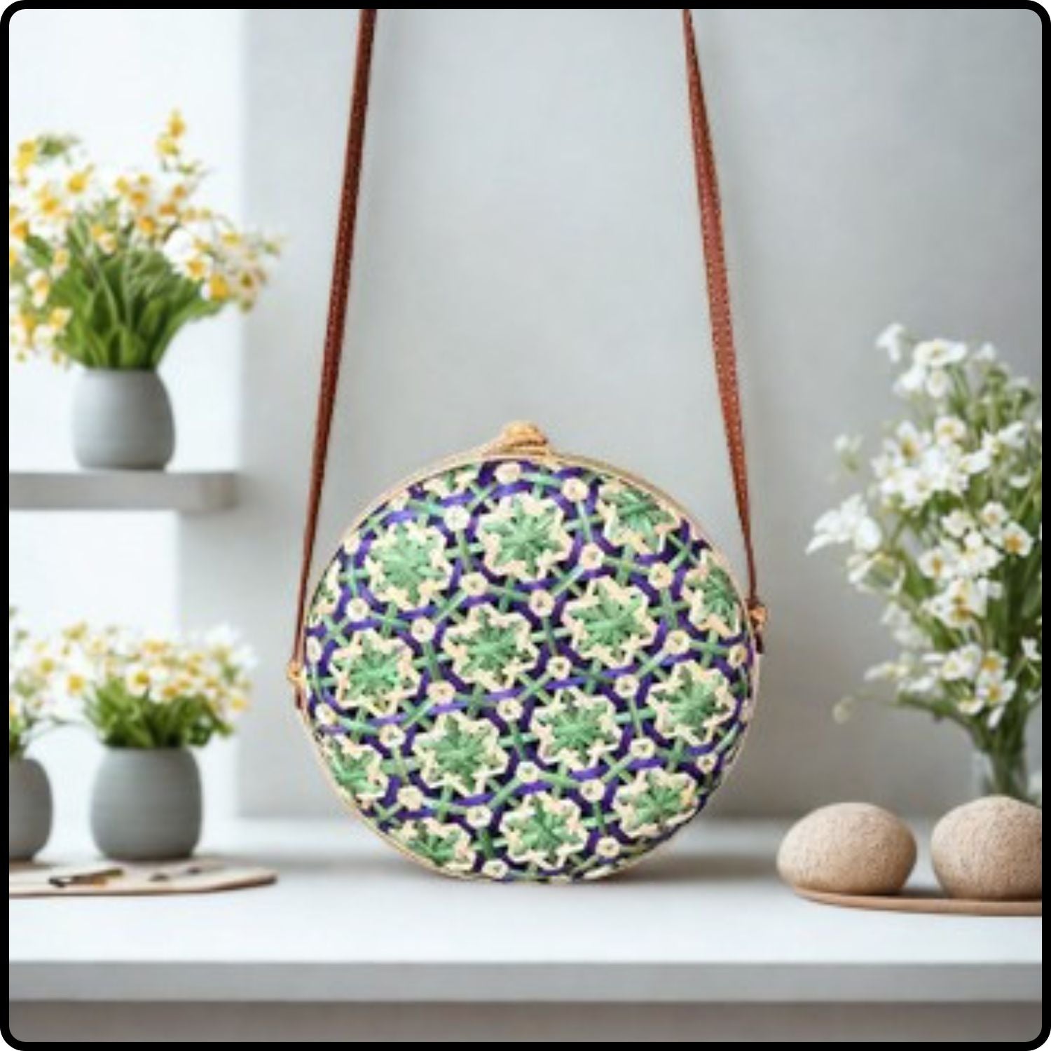Round Bamboo Summer Bag-SB-ROUND