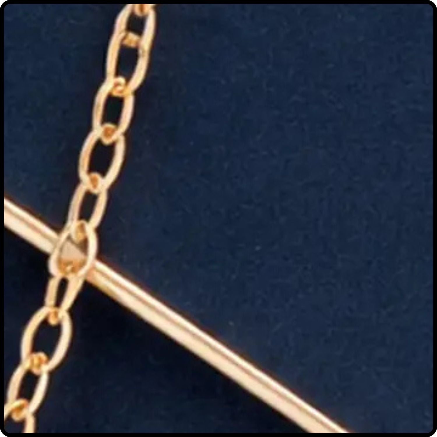 Envelope Clutch Bag with Metal Trim and Chain Strap-KE-NAVY