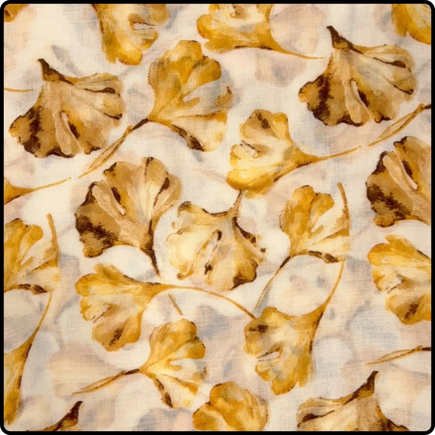 Ginkgo Leaves Print Scarf in Yellow-SGLY