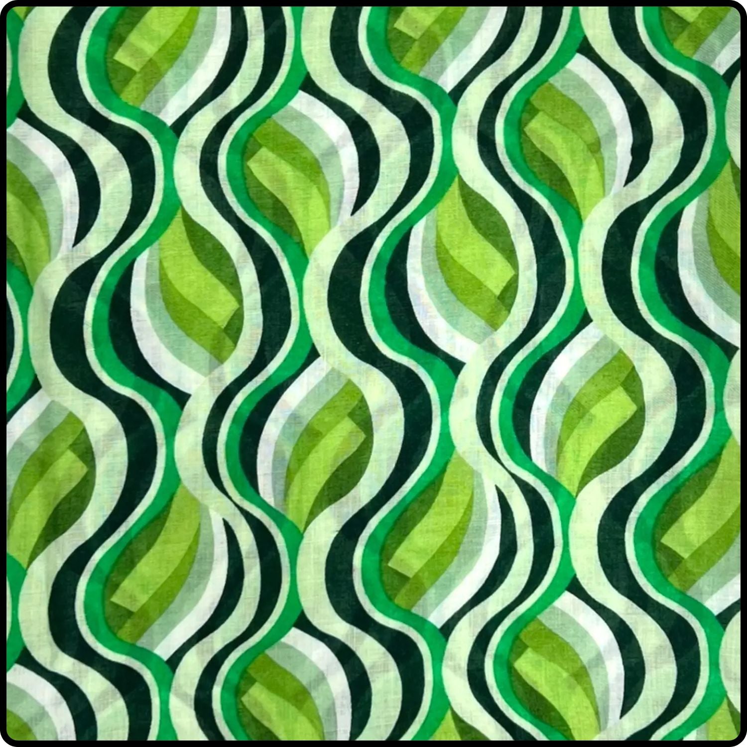 Retro Swirls Print Scarf in Green-SCSG