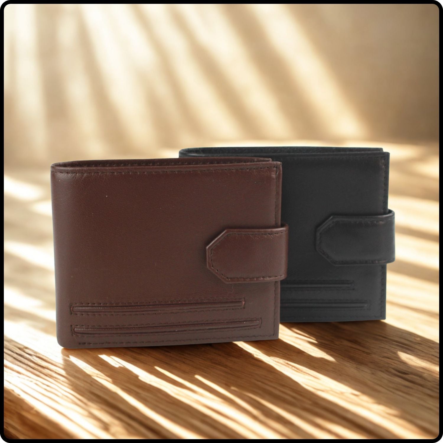 Grayson Leather Bifold Wallet-GRAY-BROWN