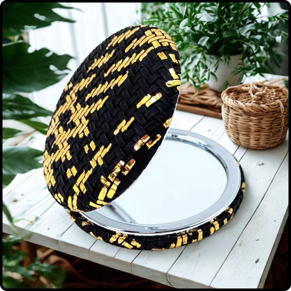 Woven Texture Mirror Black- MIR54