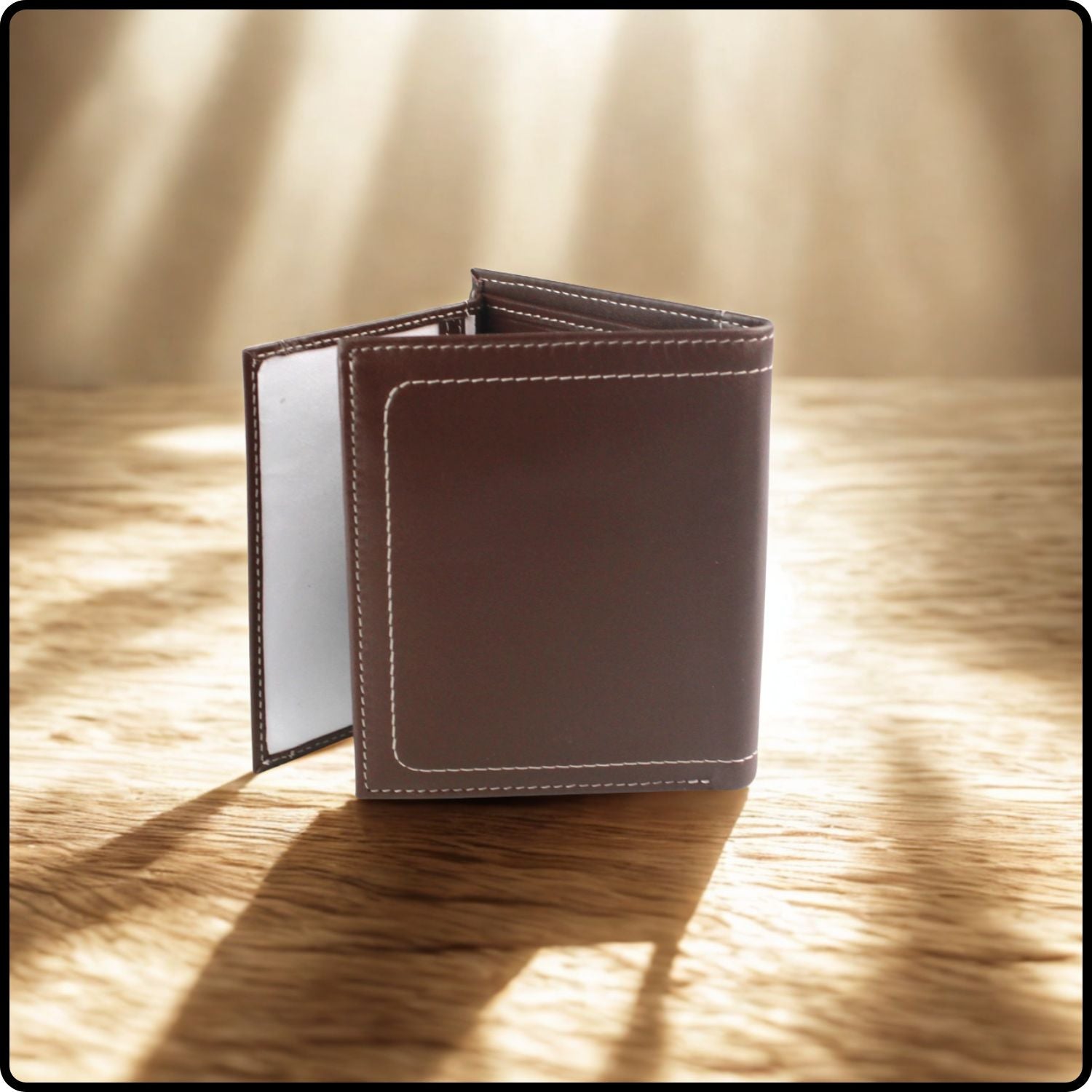 Isaac Leather Trifold Wallet-ISA-BROWN