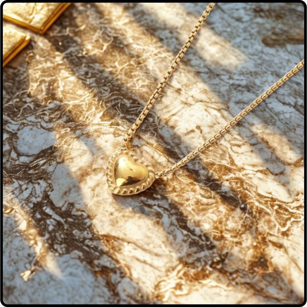 Rue Heart Stainless Steel Necklace Gold-RUEG