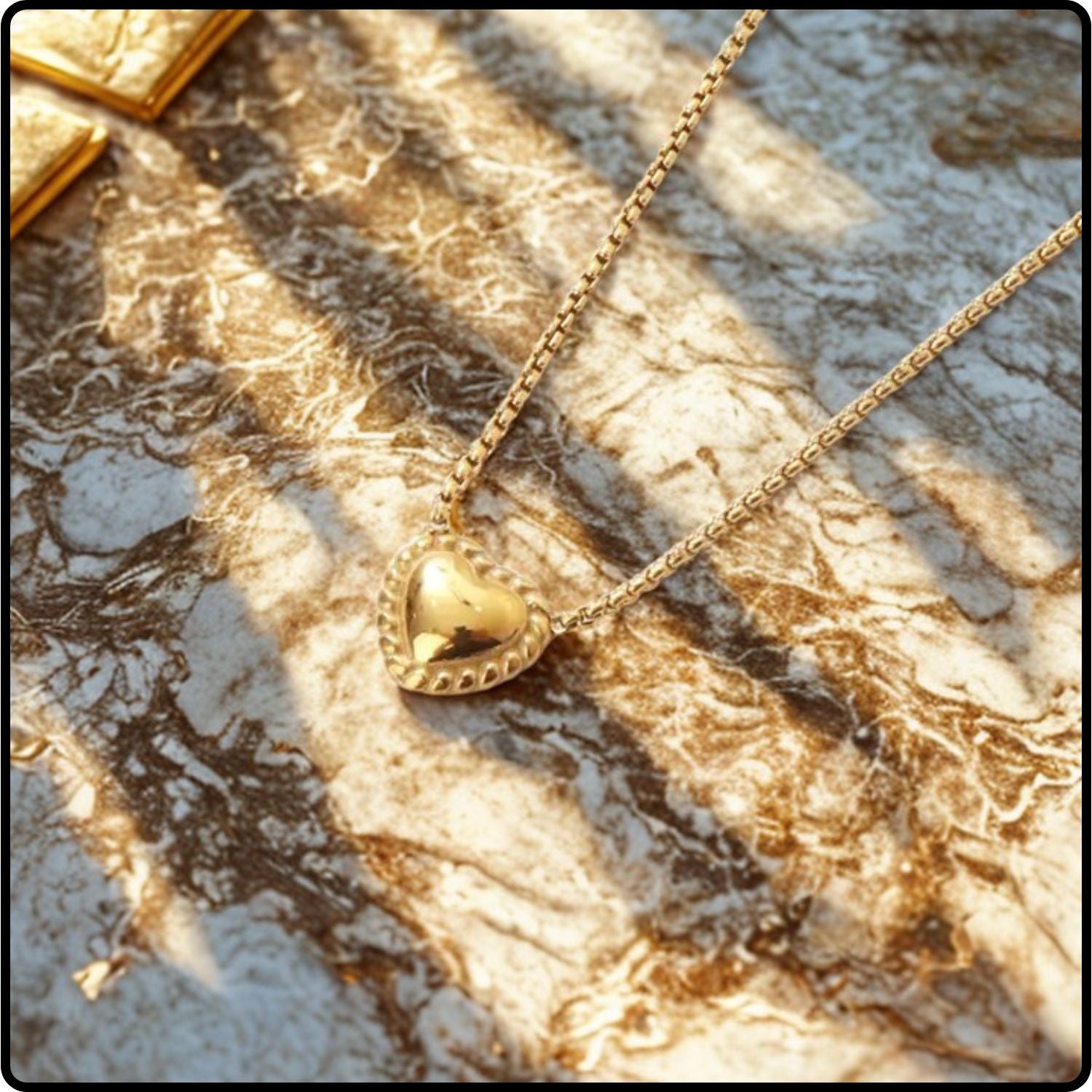 Rue Heart Stainless Steel Necklace Gold-RUEG