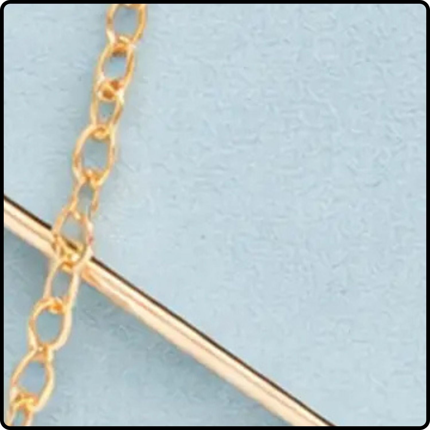 Envelope Clutch Bag with Metal Trim and Chain Strap-KE-PALE BLUE