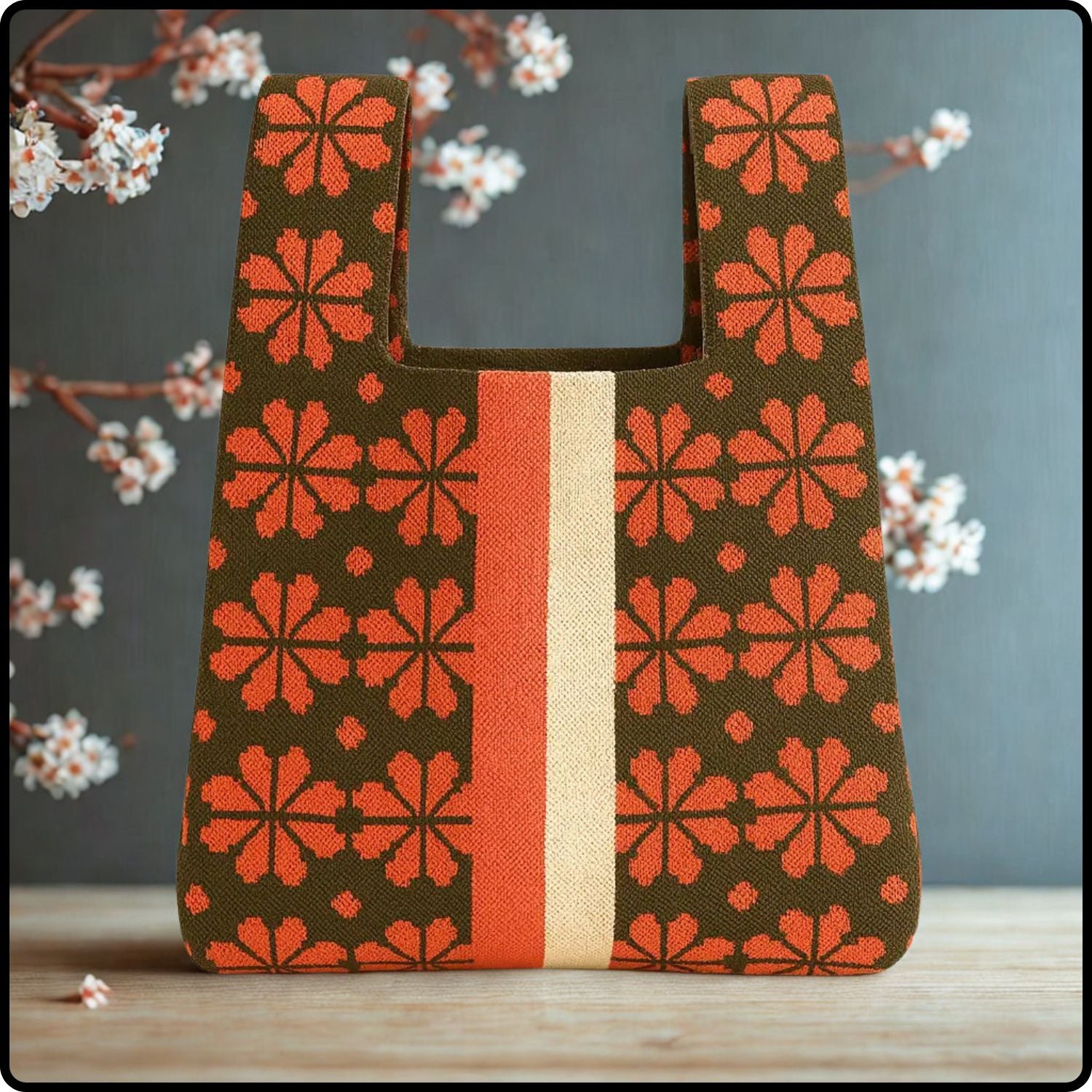Knitted Bag-Heritage Bloom Medium-Orange-HBO