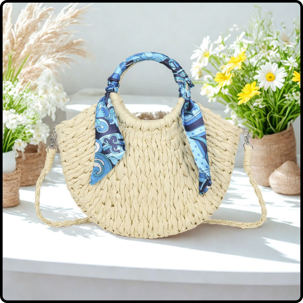Straw Scarf Grab Bag -984-BEIGE