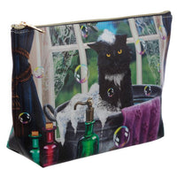 This Lisa Parker design makes the perfect cosmetics or toiletry bag, featuring a cute bath time cat. The large PVC bag is suitable for daily or travel use, and can be easily wiped clean. Keep your essentials safe and organized with this stylish bag.  H:18cm x W:32cm x D:7cm