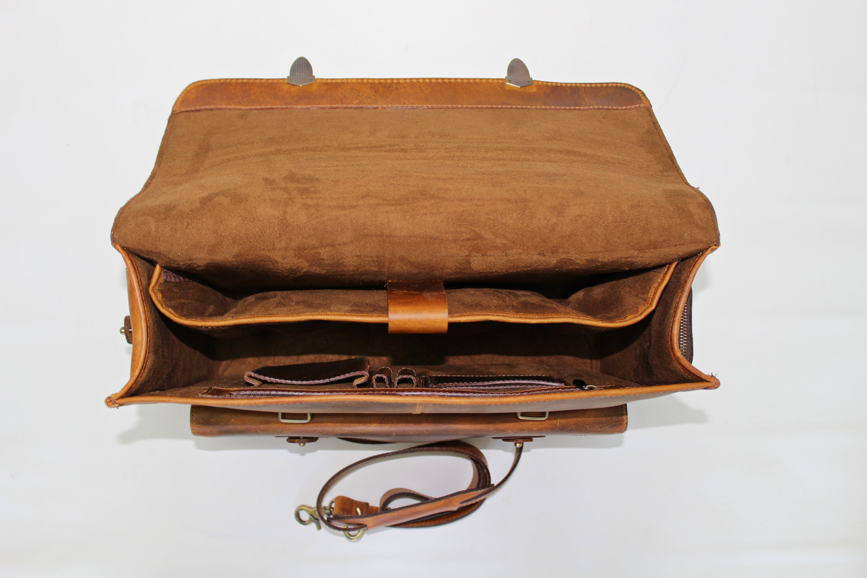 Leather Laptop/Messenger Bag/Balsam Fir-Brown