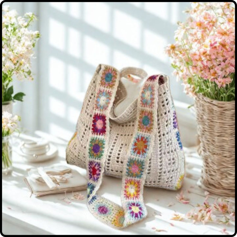 Crochet Shoulder Bag-CFS-Beige