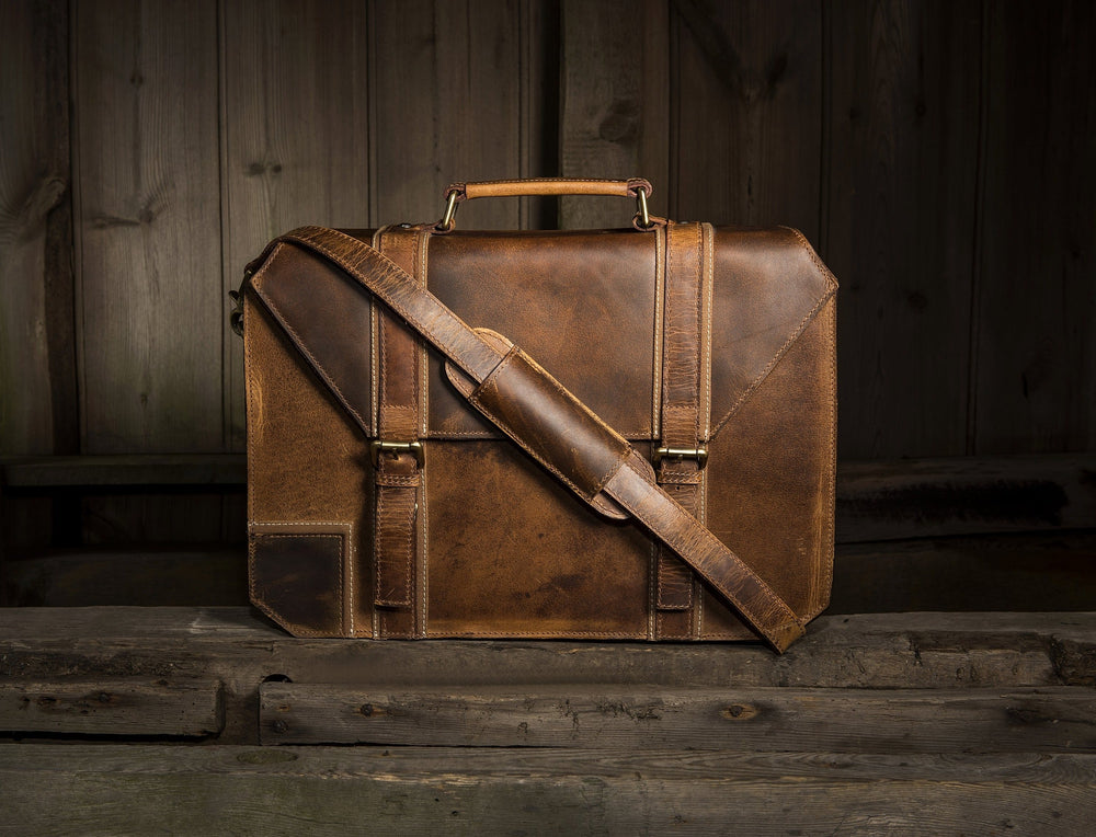 Leather Laptop/Messenger Bag/Aspen-Brown