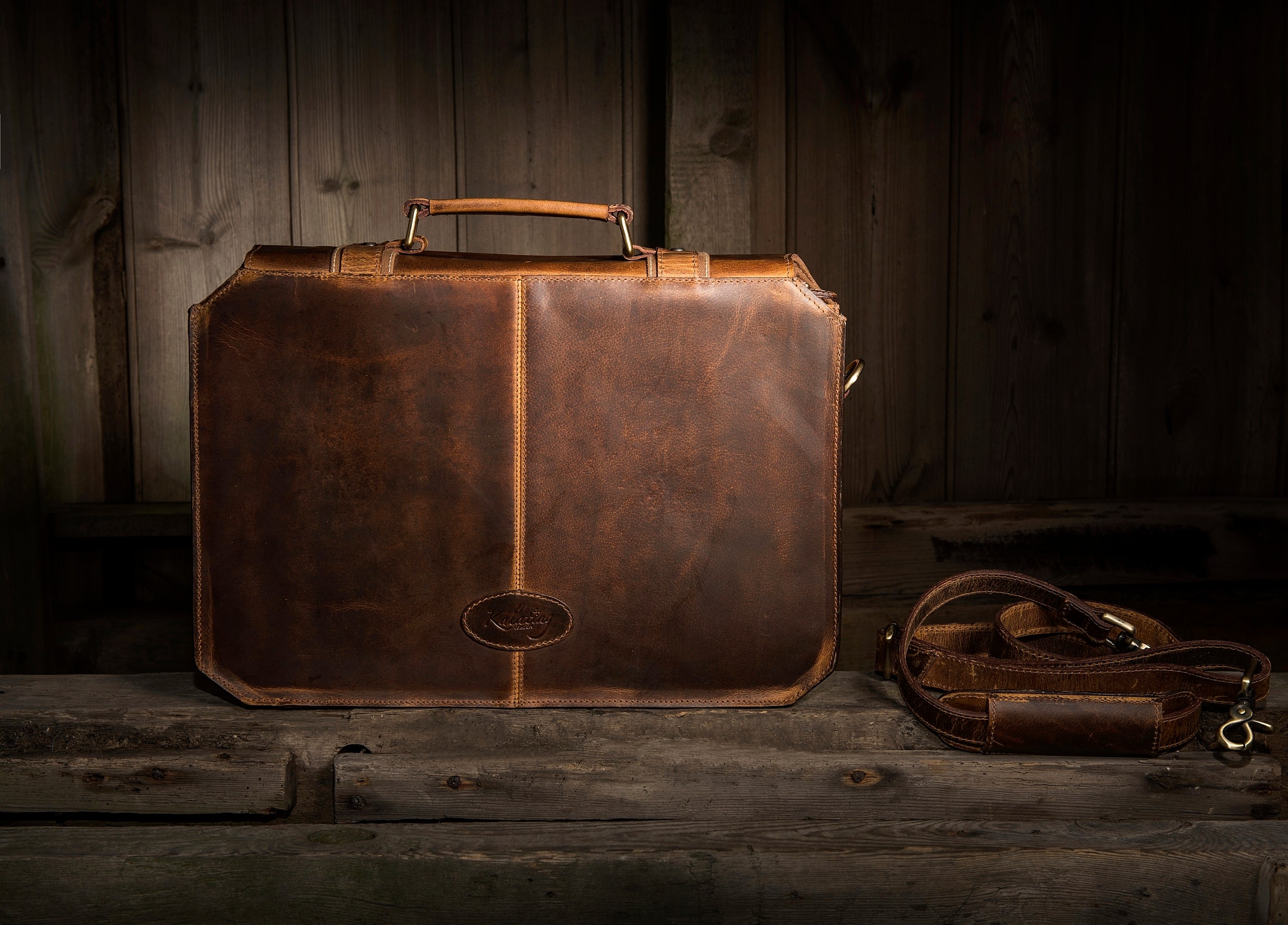 Leather Laptop/Messenger Bag/Aspen-Brown