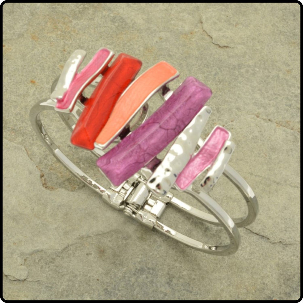 Fuchsia, Rose and Orange Layered Mix Bracelet - FB191FC