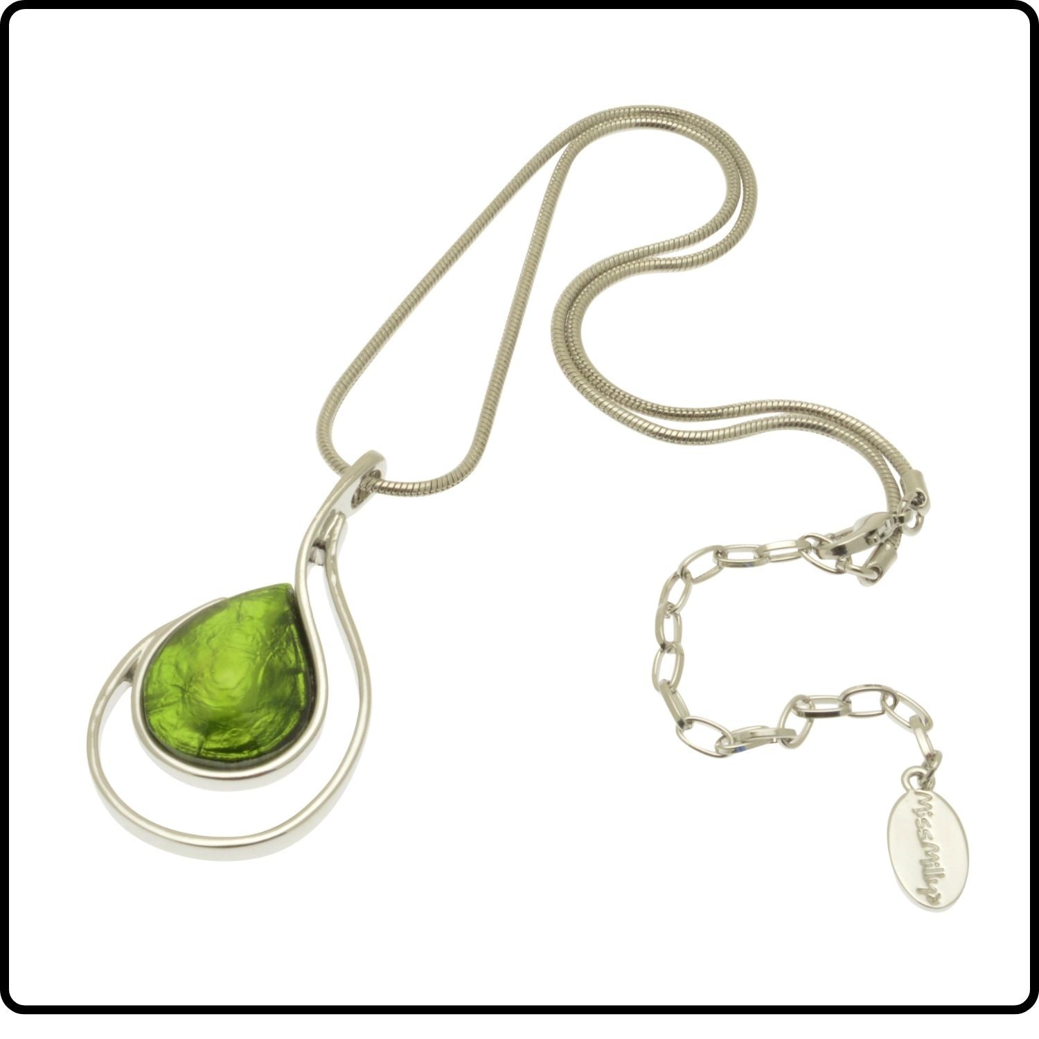 Lime Green Foil Necklace - FN425LG