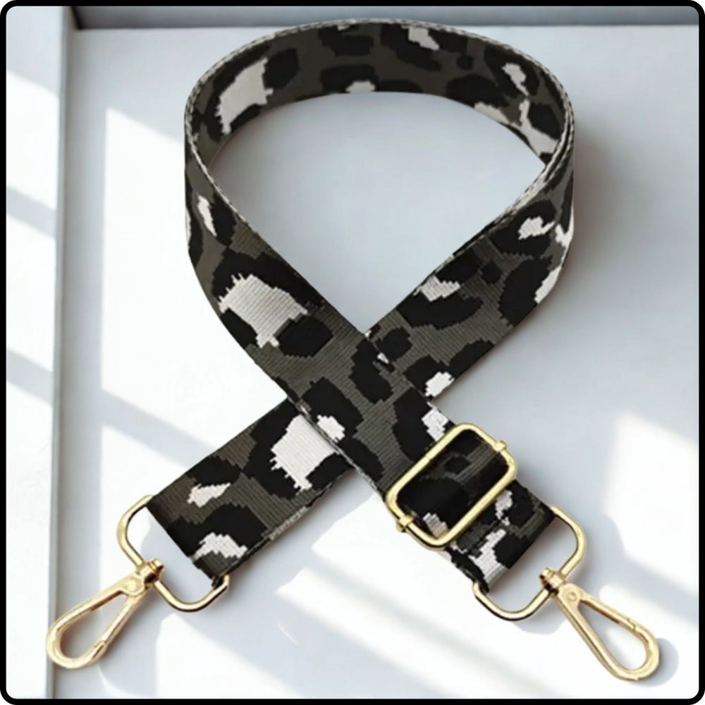 Canvas Bag Strap 3.8CM Leopard - GBS-DGREY