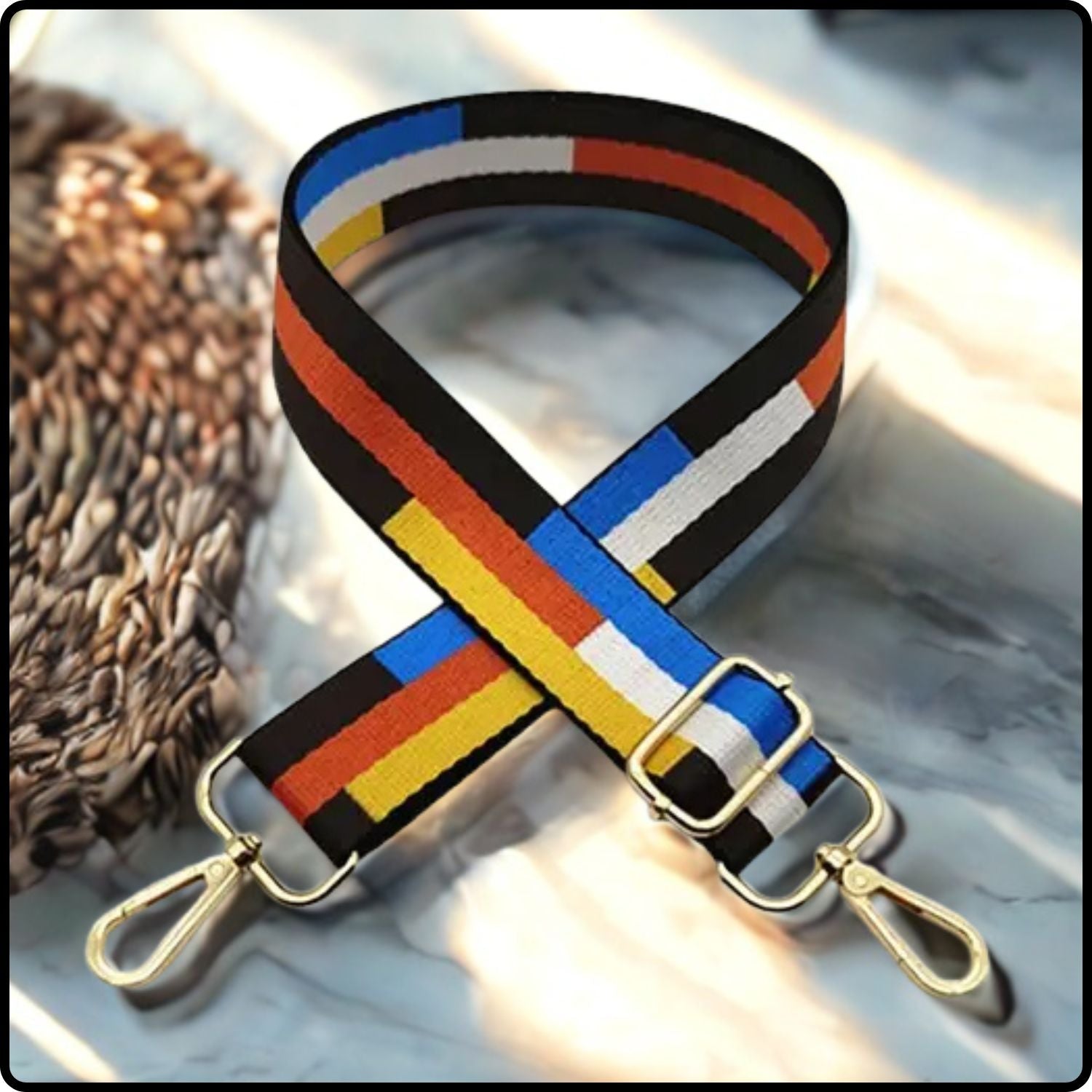 Canvas Bag Strap Multi Stripe 3.8cm-GBS-MULTI