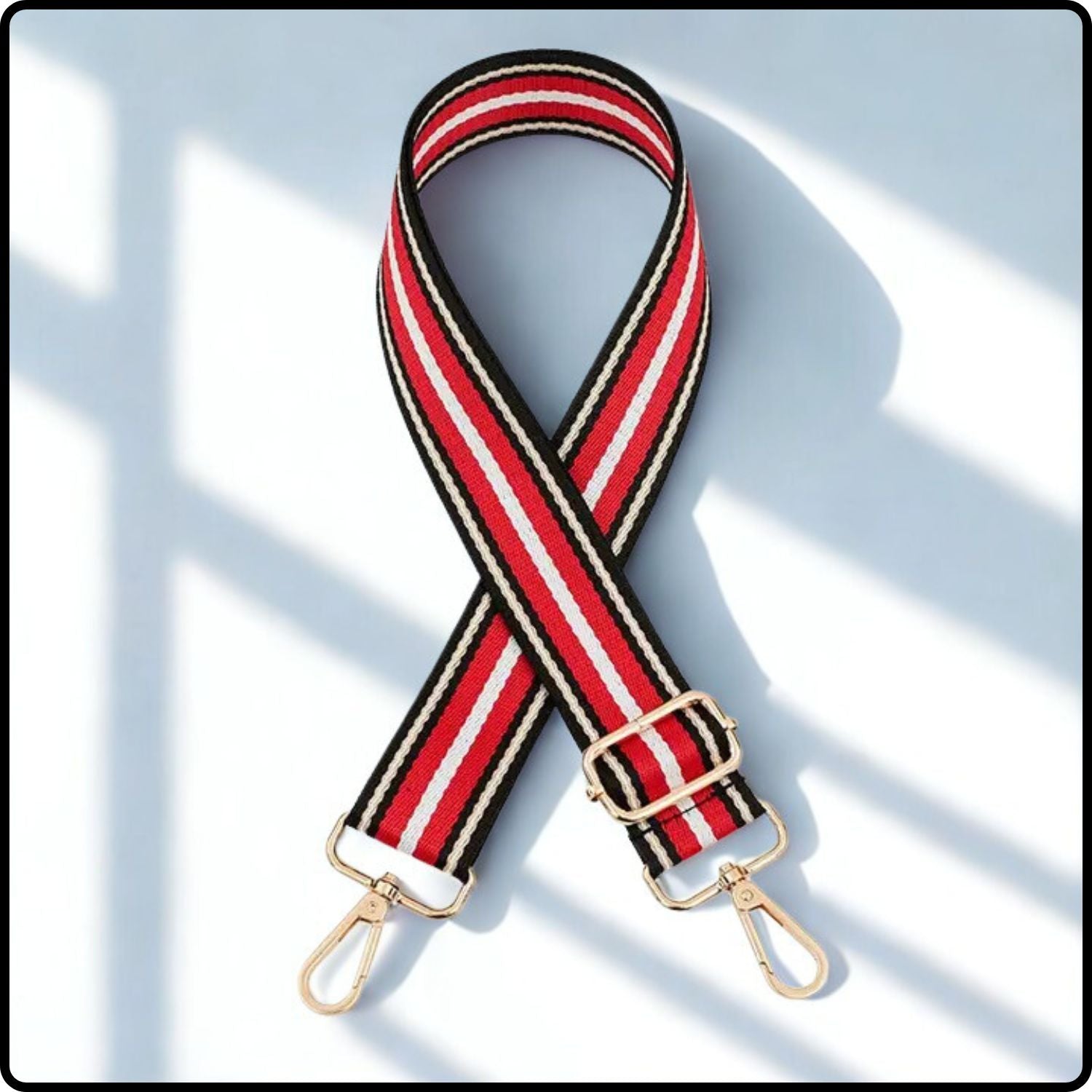 Canvas Bag Strap Stripe Red 3.8cm-GBS-STRED